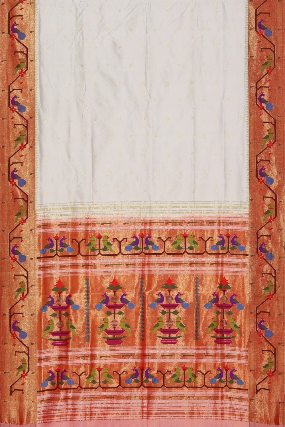 Image of Paithani A Beautiful White Saree