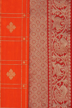 Collection of Venkatagiri Silk Orange Saree in a gallery layout