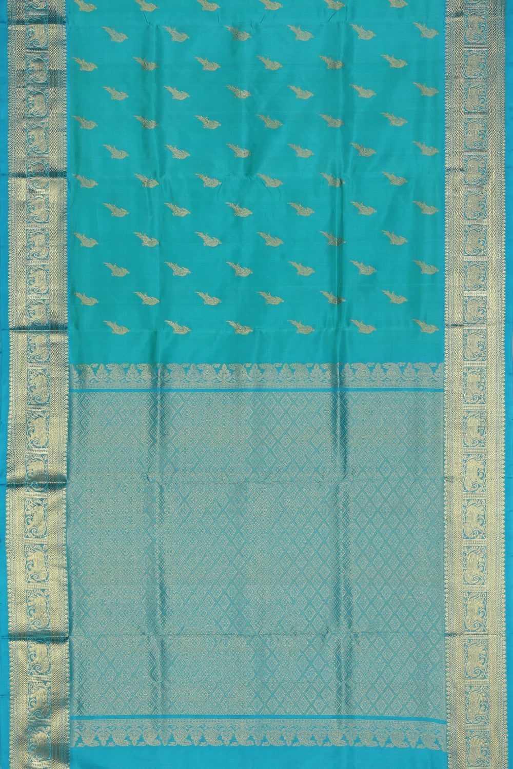 Venkatagiri Silk Sea Blue Saree