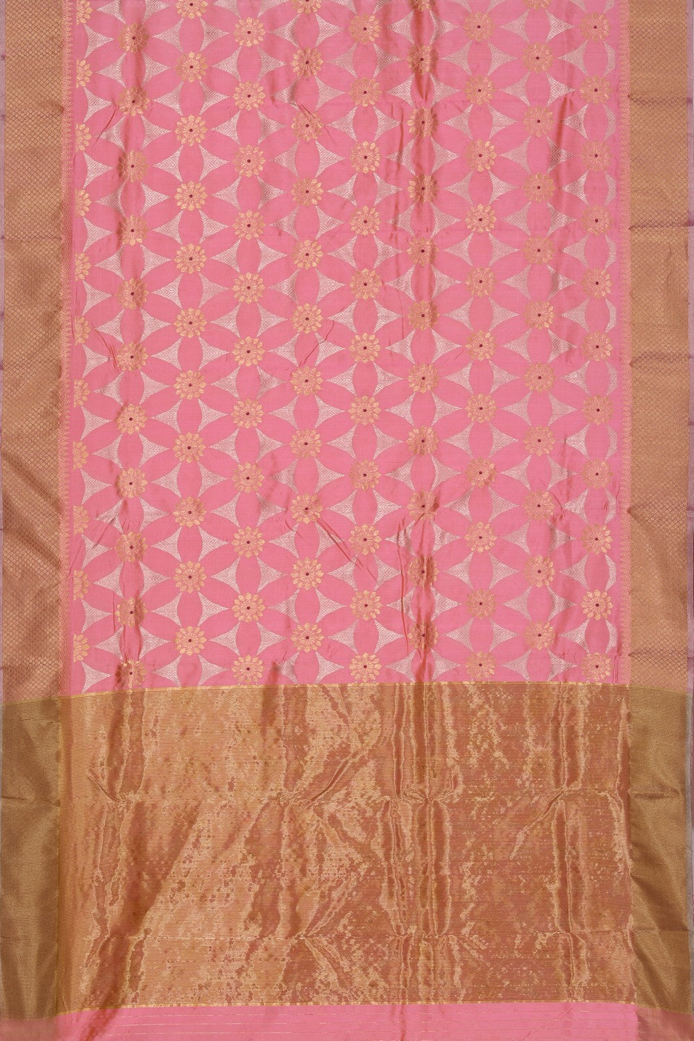 Collection of Chanderi Cotton Silk Pink Saree in a gallery layout