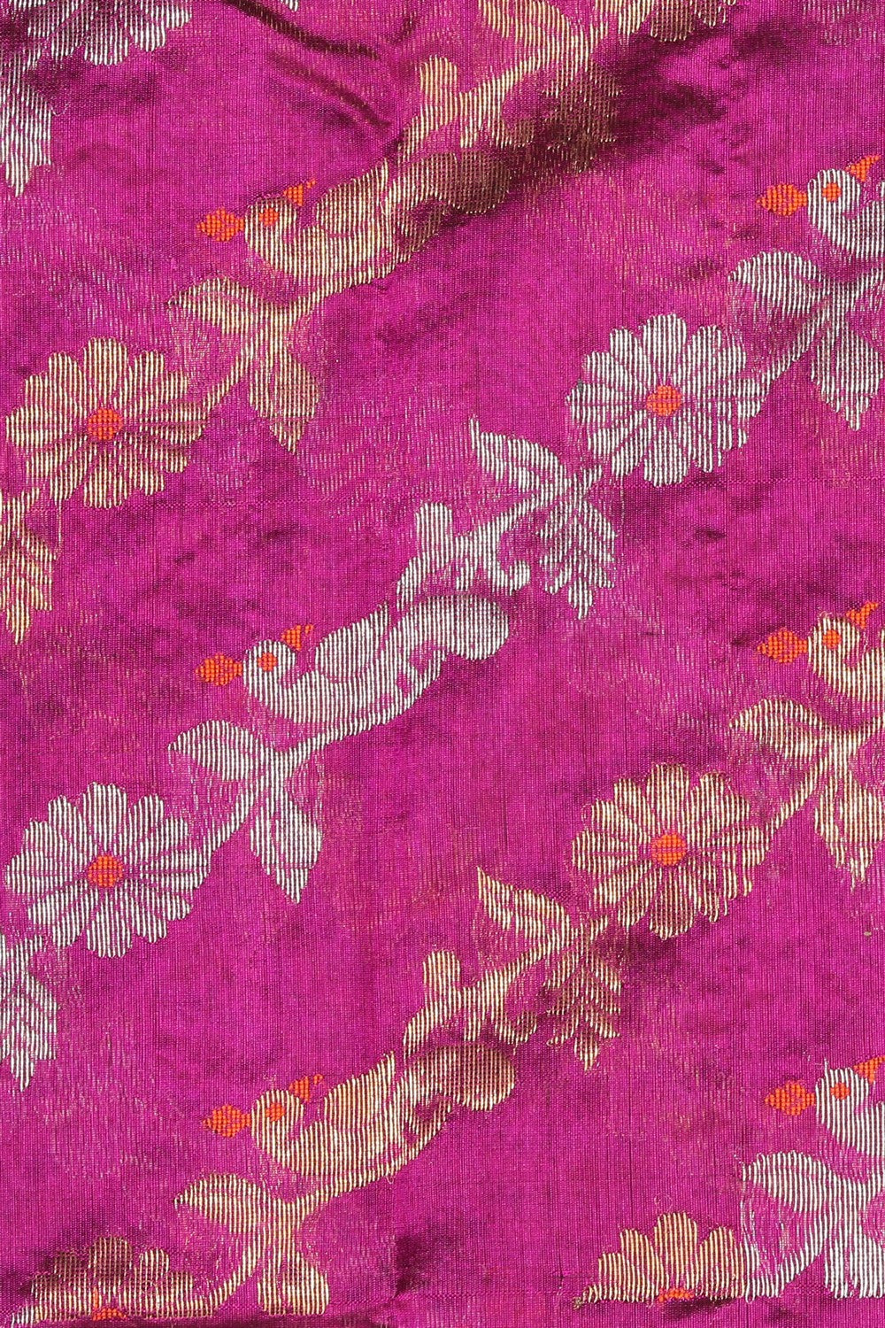 Collection of Chanderi Cotton Silk Pink Saree in a gallery layout