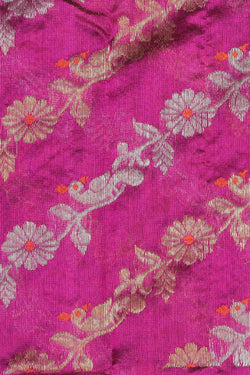 Collection of Chanderi Cotton Silk Pink Saree in a gallery layout