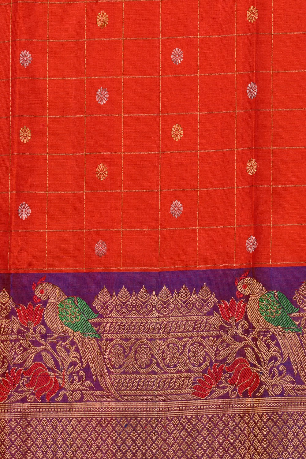 Collection of Gadwal Silk Pavada Unstitched Set in a gallery layout