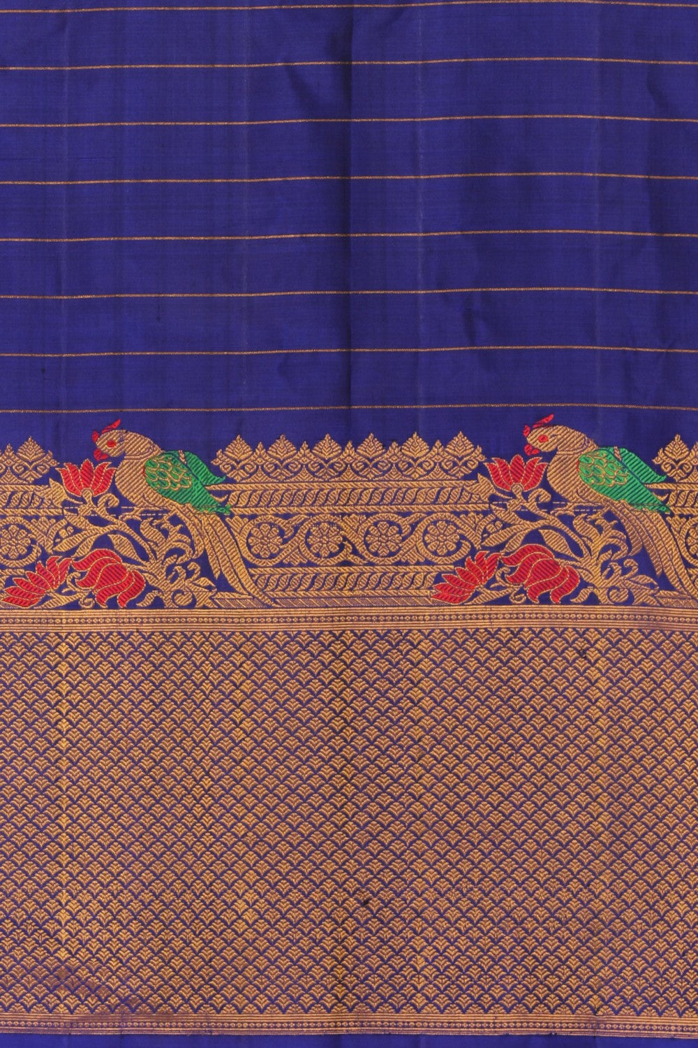 Collection of Gadwal Silk Pavada Unstitched Set in a gallery layout