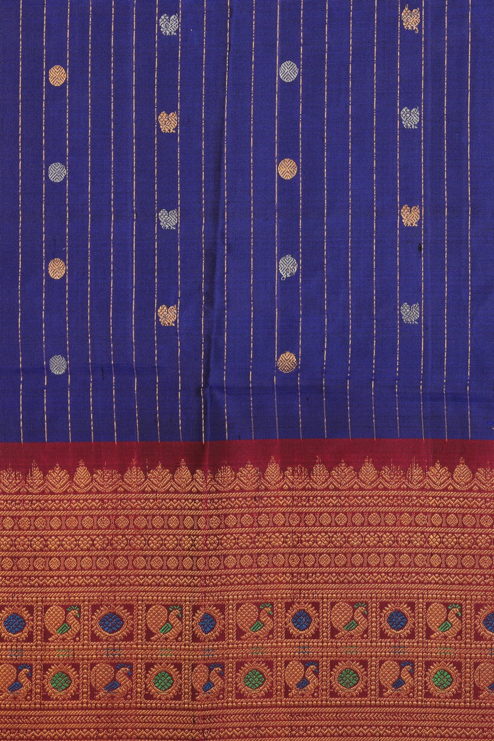 Collection of Gadwal Silk Pavada Unstitched Set in a gallery layout