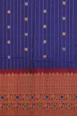 Collection of Gadwal Silk Pavada Unstitched Set in a gallery layout