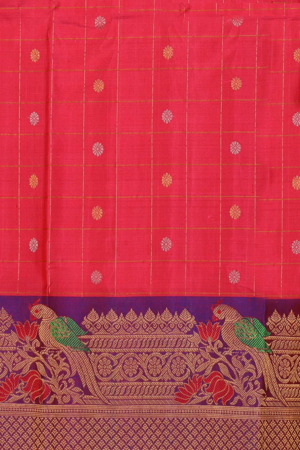 Collection of Gadwal Silk Pavada Unstitched Set in a gallery layout