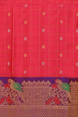 Collection of Gadwal Silk Pavada Unstitched Set in a gallery layout