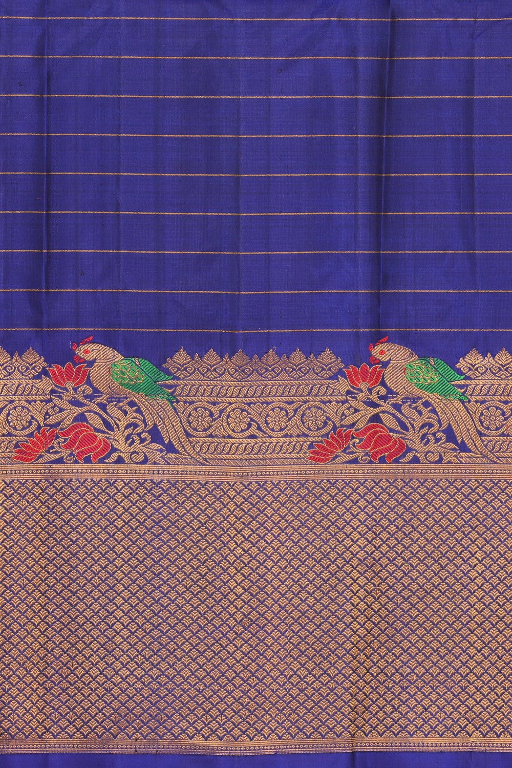 Collection of Gadwal Silk Pavada Unstitched Set in a gallery layout