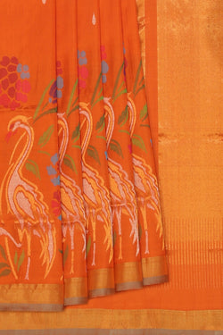 Collection of Uppada Silk Orange Saree in a gallery layout