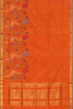 Collection of Uppada Silk Orange Saree in a gallery layout