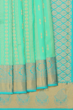 Collection of South Silk Sea Green Saree in a gallery layout