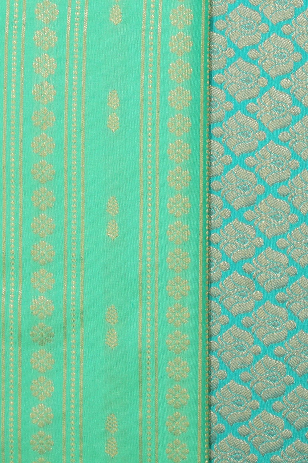 Collection of South Silk Sea Green Saree in a gallery layout