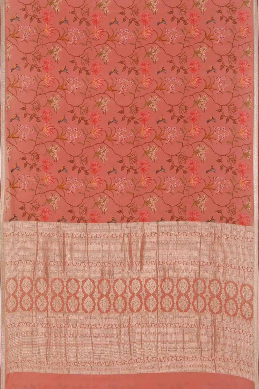 Collection of Chiffon Peach Saree in a gallery layout