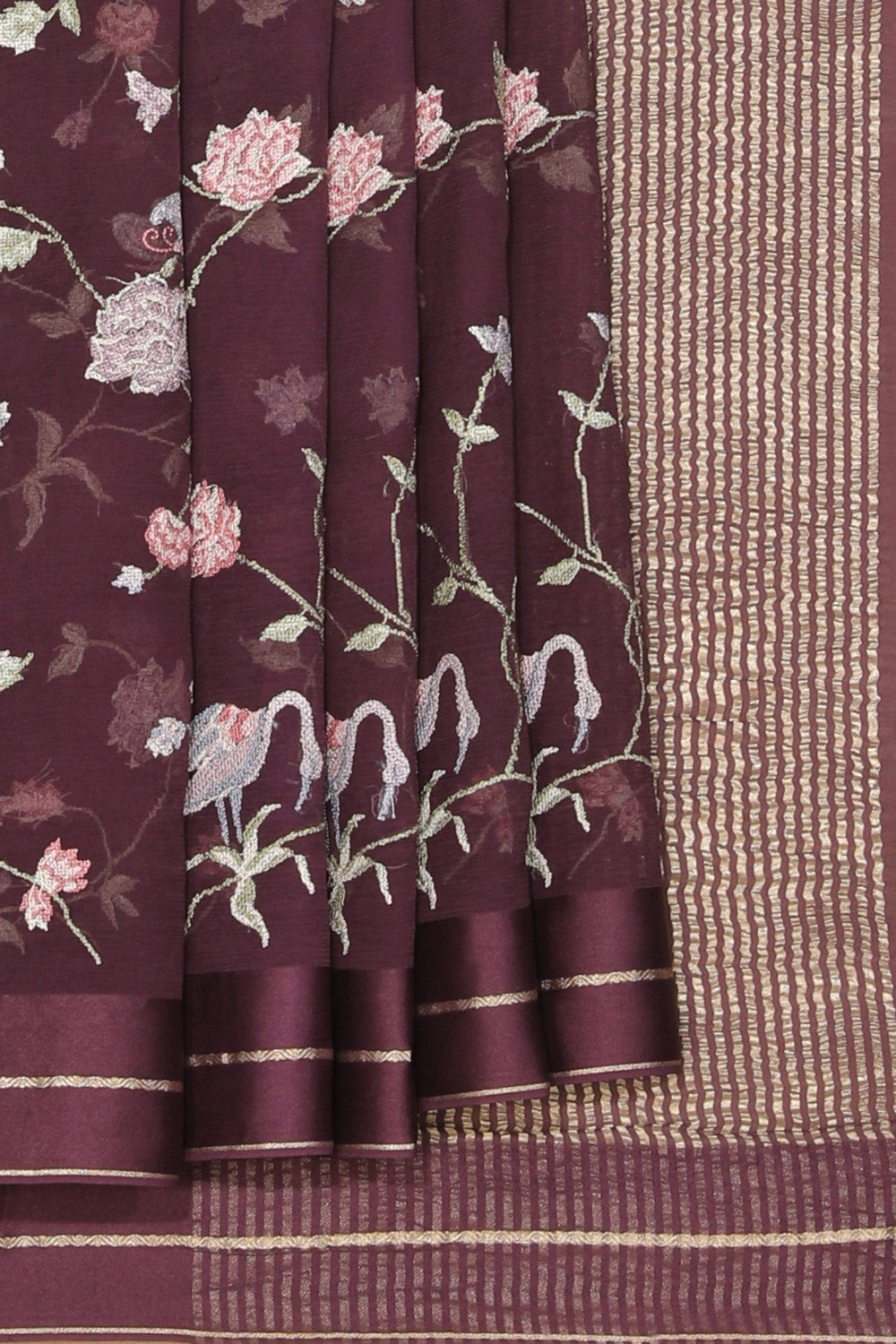 Collection of Chiffon Violet Saree in a gallery layout