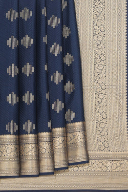 Collection of Crepe Navy Blue Saree in a gallery layout