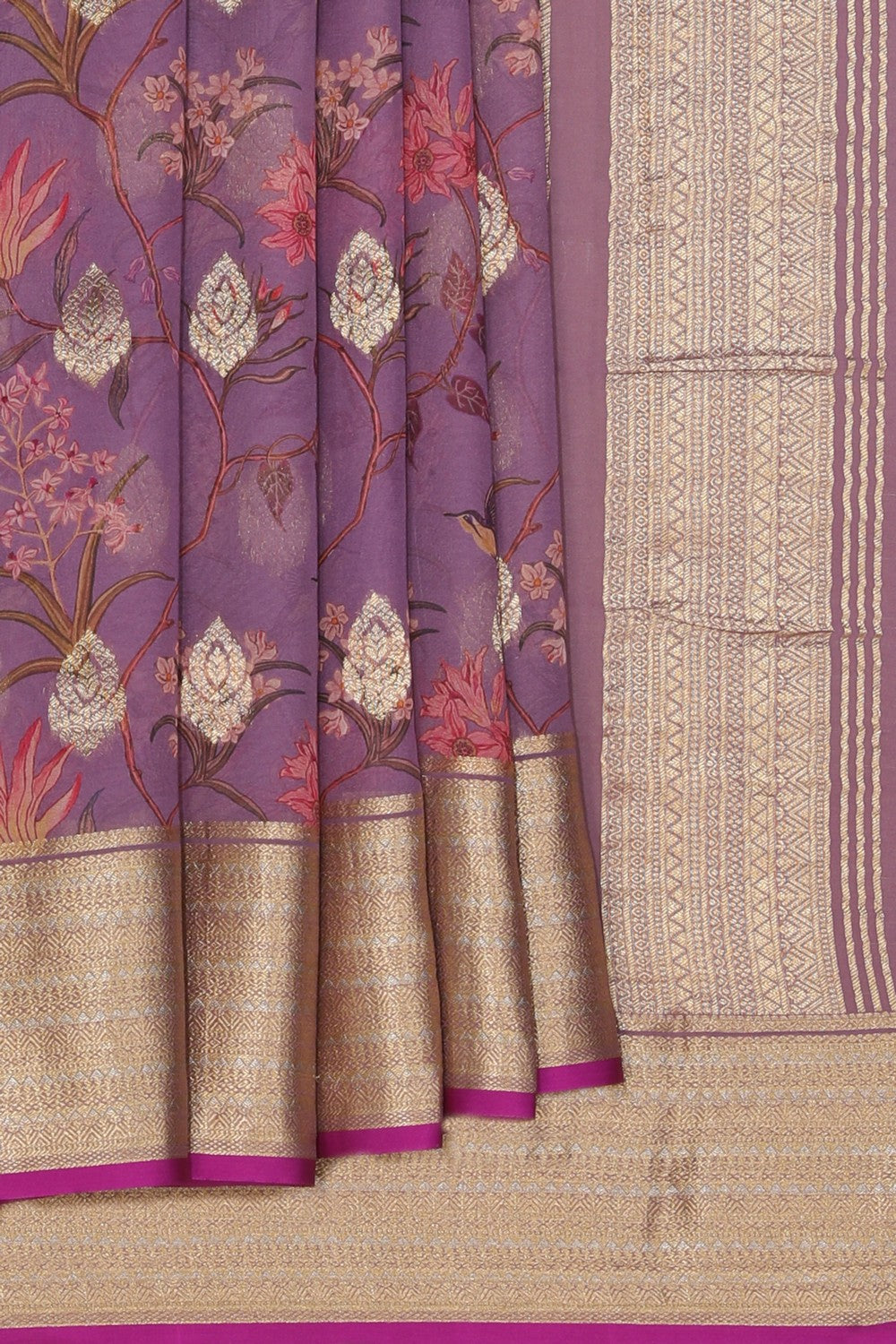 Collection of Georgette Purple Saree in a gallery layout