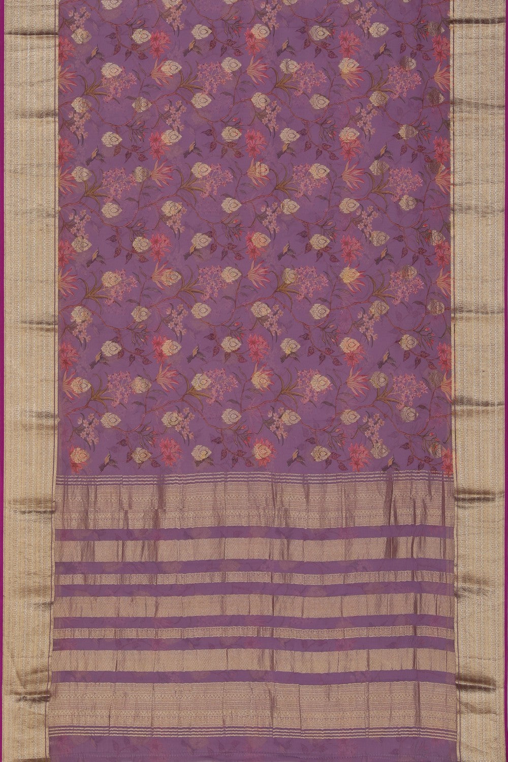 Collection of Georgette Purple Saree in a gallery layout