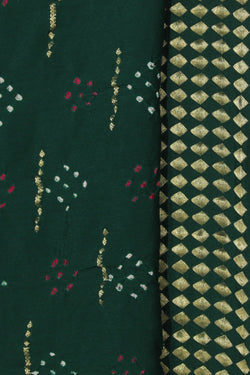 Image of Bandhani Green Saree