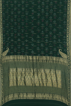 Image of Bandhani Green Saree