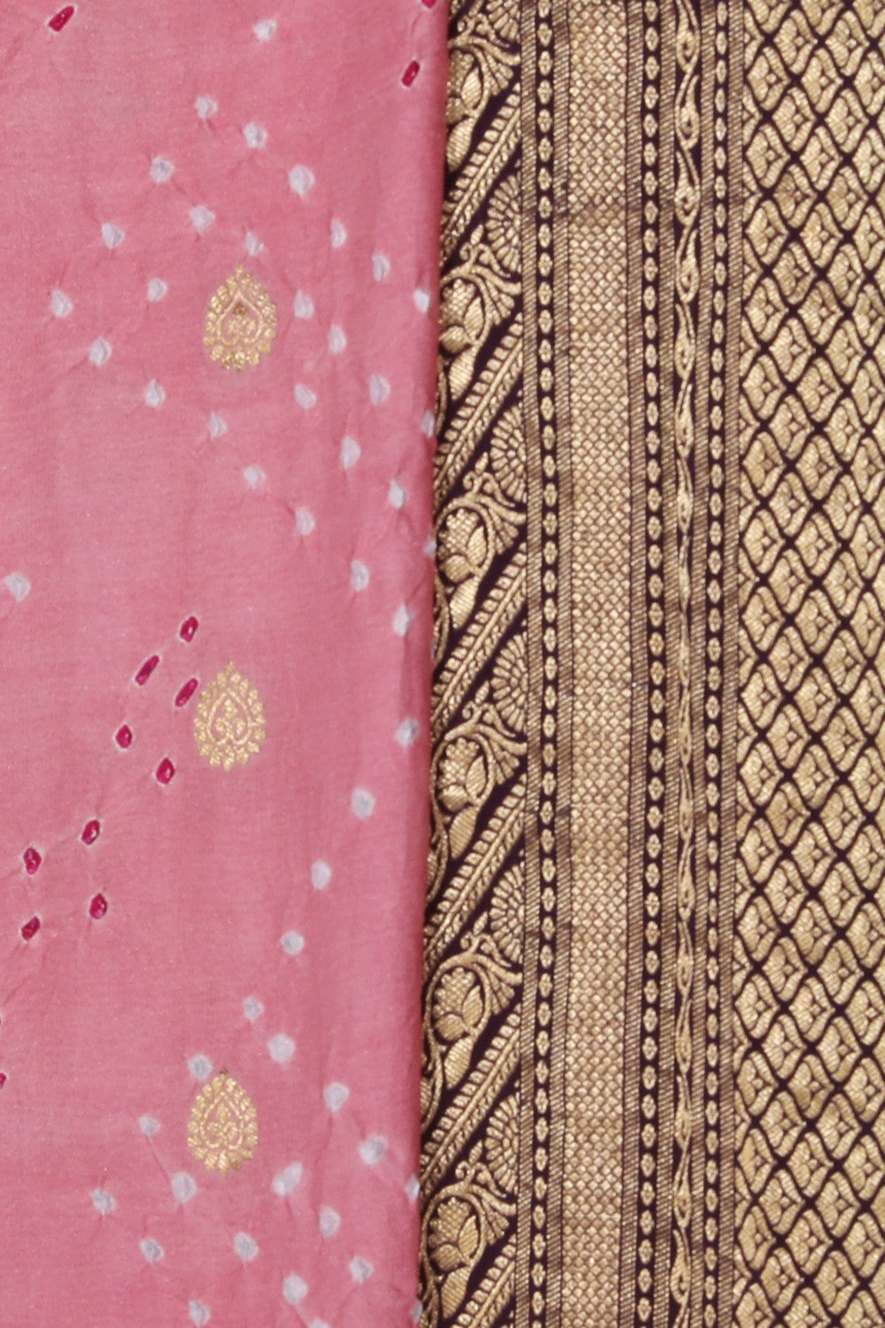 Collection of Bandhani Pink Saree in a gallery layout