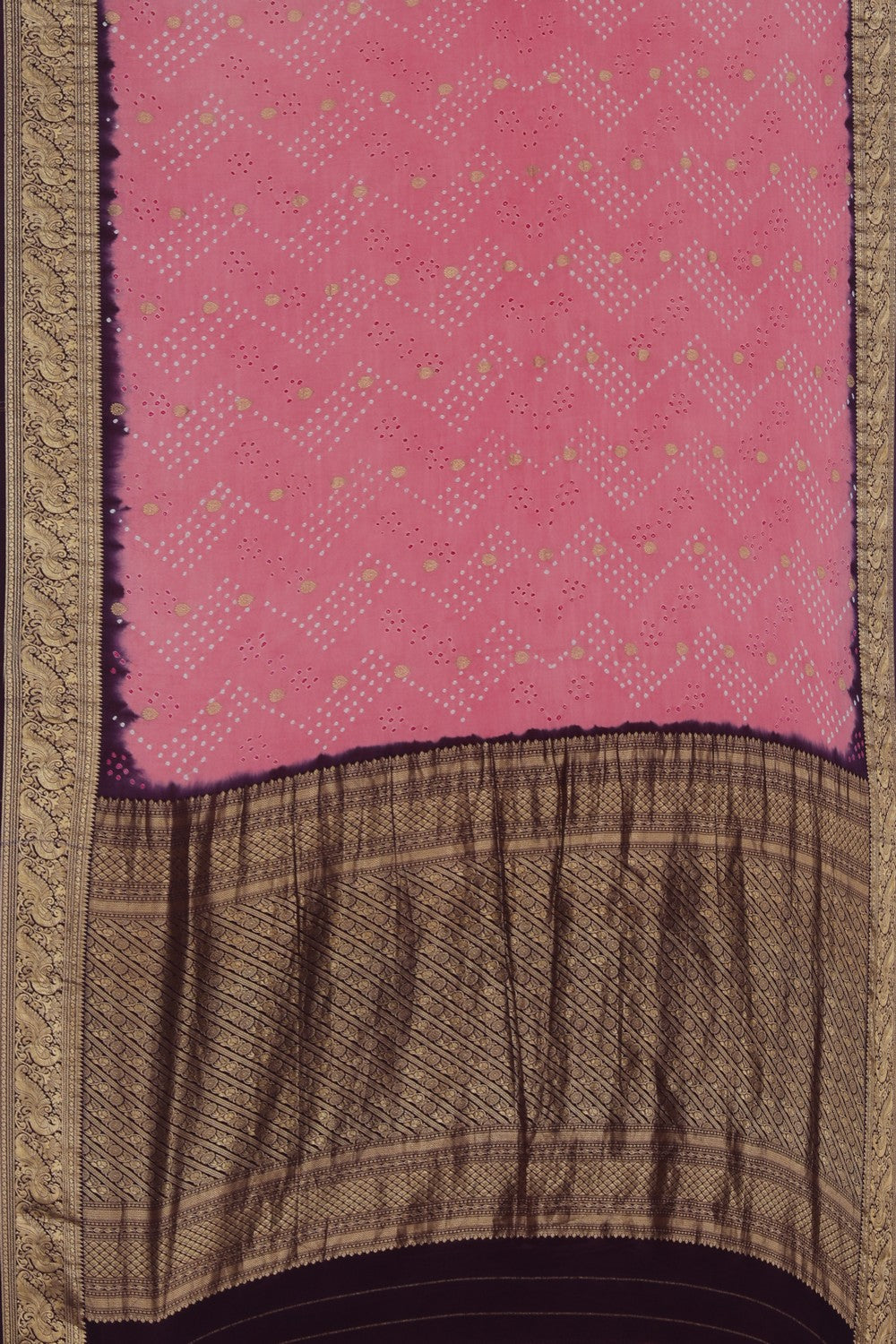 Collection of Bandhani Pink Saree in a gallery layout