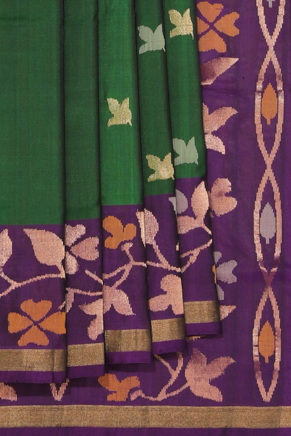 Collection of Uppada Silk Green Saree in a gallery layout