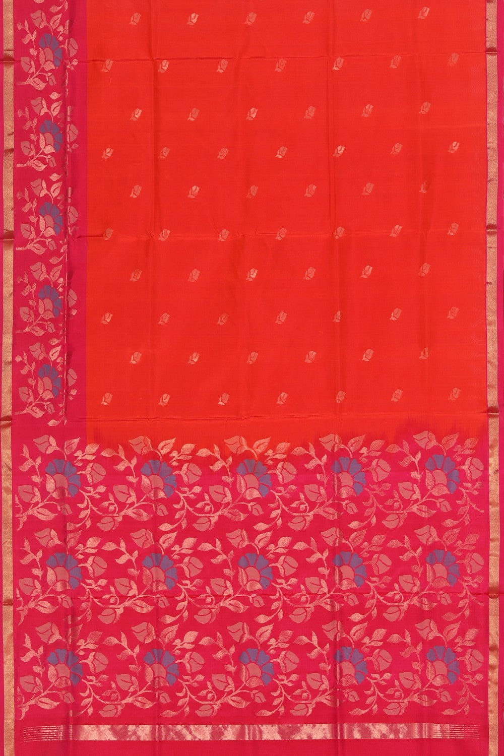 Image of Uppada Silk Orange Saree