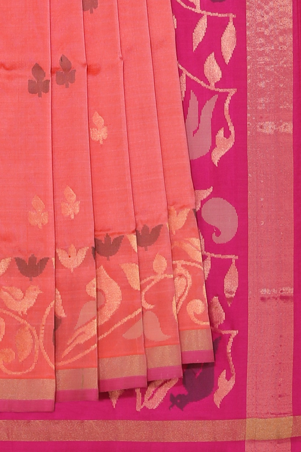 Collection of Uppada Silk Peach Saree in a gallery layout