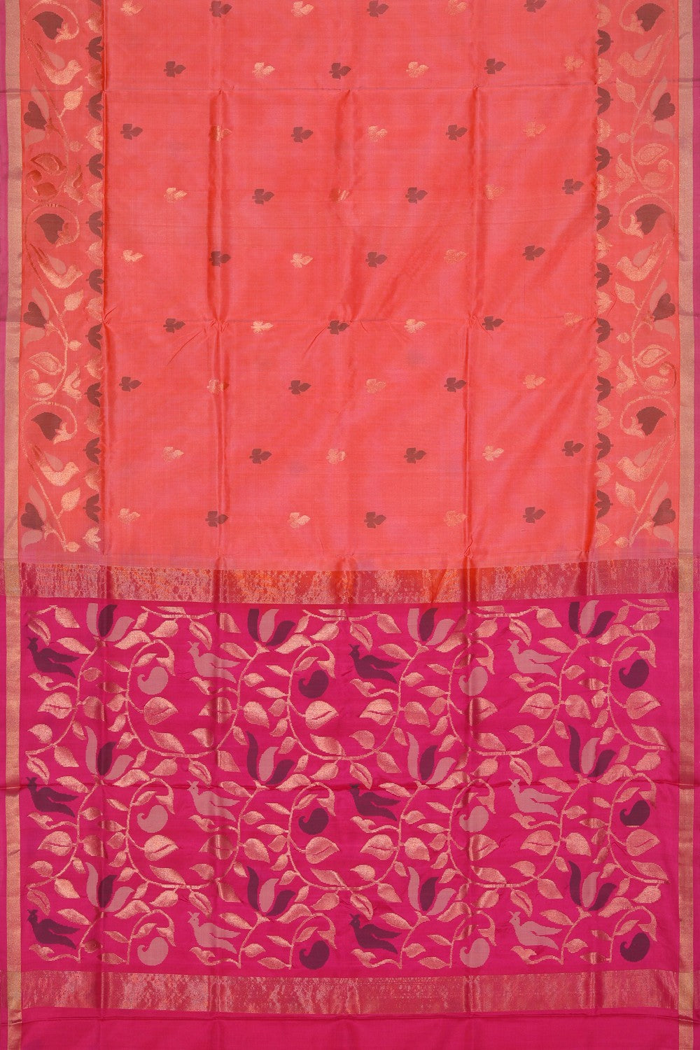 Collection of Uppada Silk Peach Saree in a gallery layout