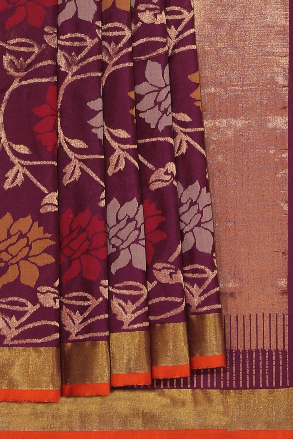 Collection of Uppada Silk Violet Saree in a gallery layout