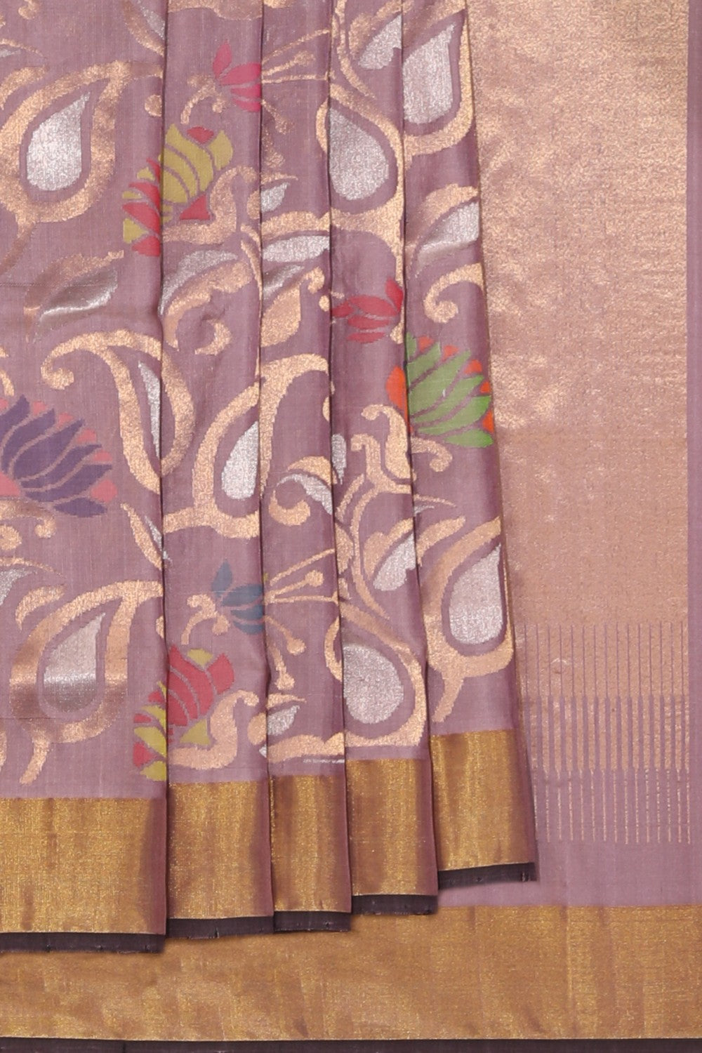 Collection of Uppada Silk Purple Saree in a gallery layout