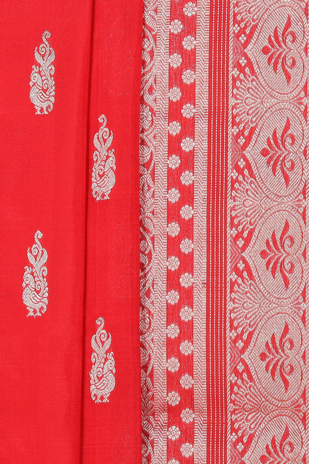 Collection of Venkatagiri Silk Red Saree in a gallery layout