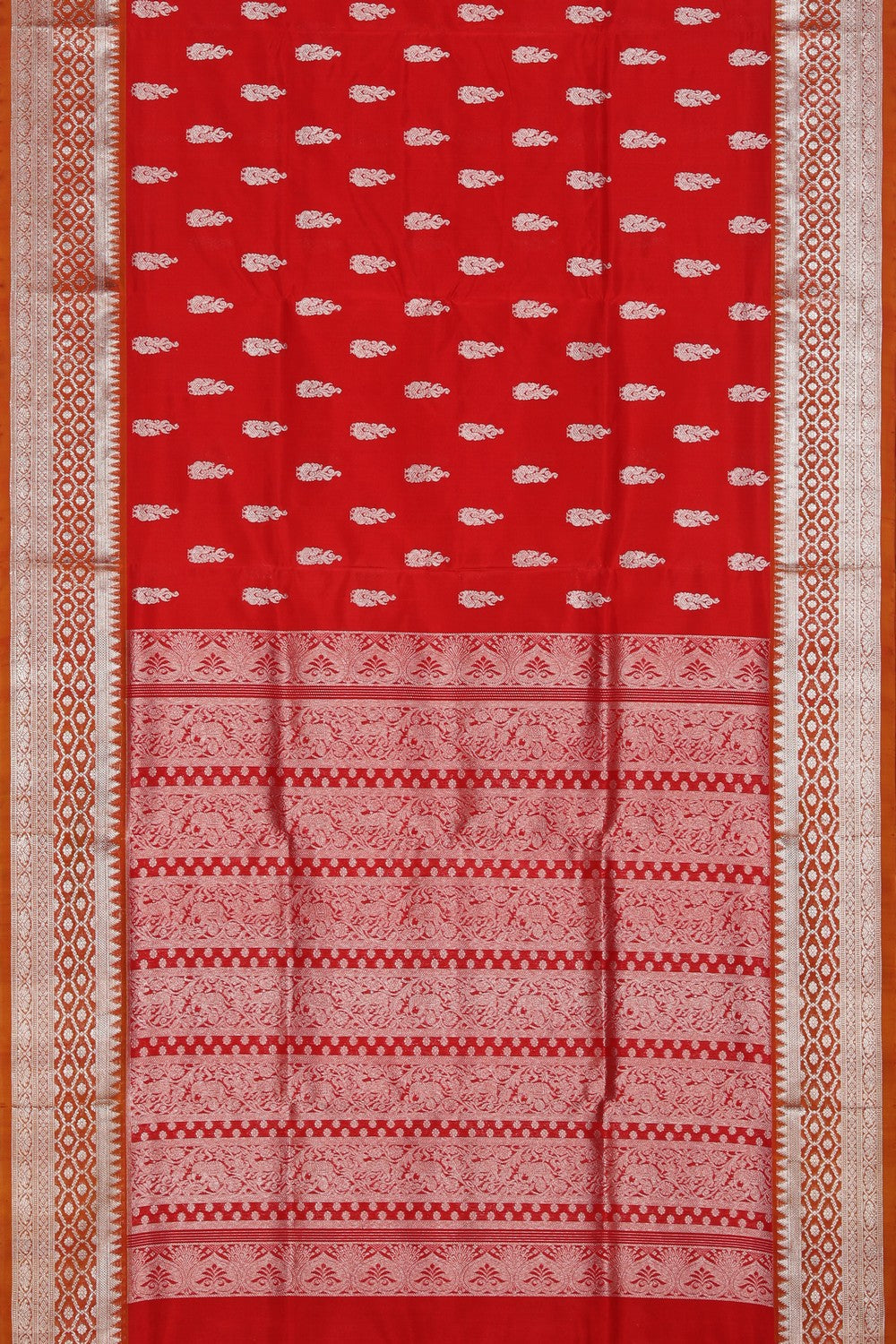 Collection of Venkatagiri Silk Red Saree in a gallery layout