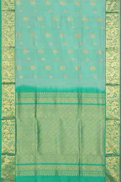 Collection of Venkatagiri Silk Sea Green Saree in a gallery layout