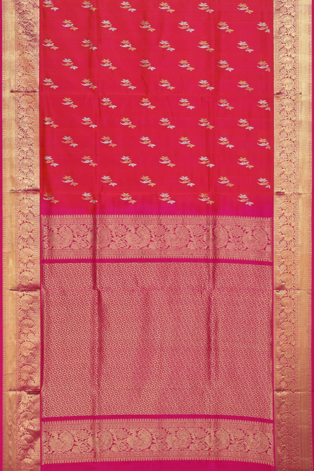 Collection of Venkatagiri Silk Fuchsia-Pink Saree in a gallery layout