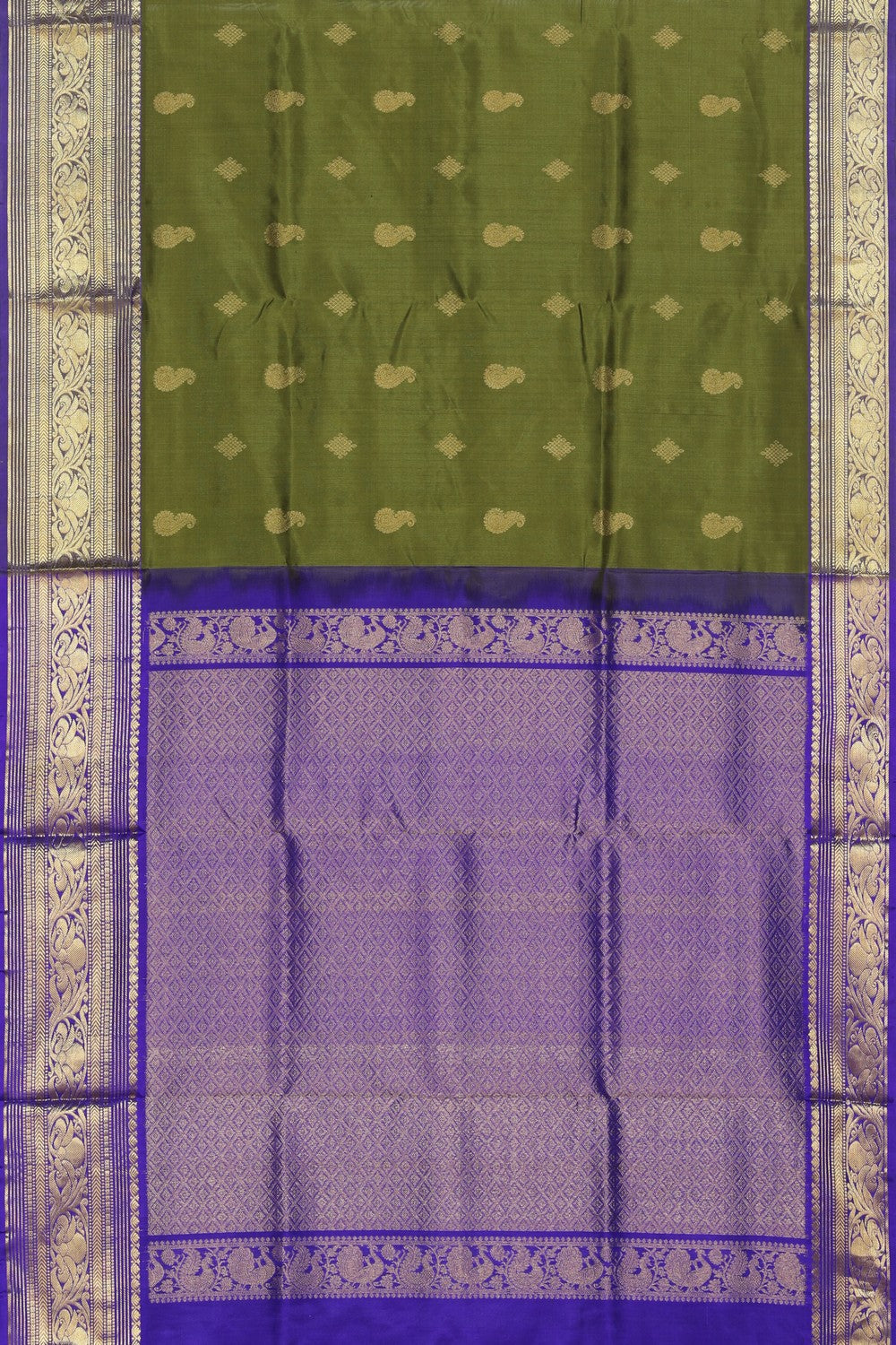 Collection of Venkatagiri Silk Green Saree in a gallery layout