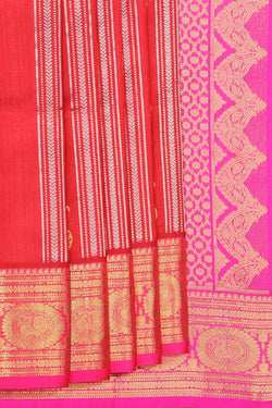 Collection of Venkatagiri Silk Red Saree in a gallery layout