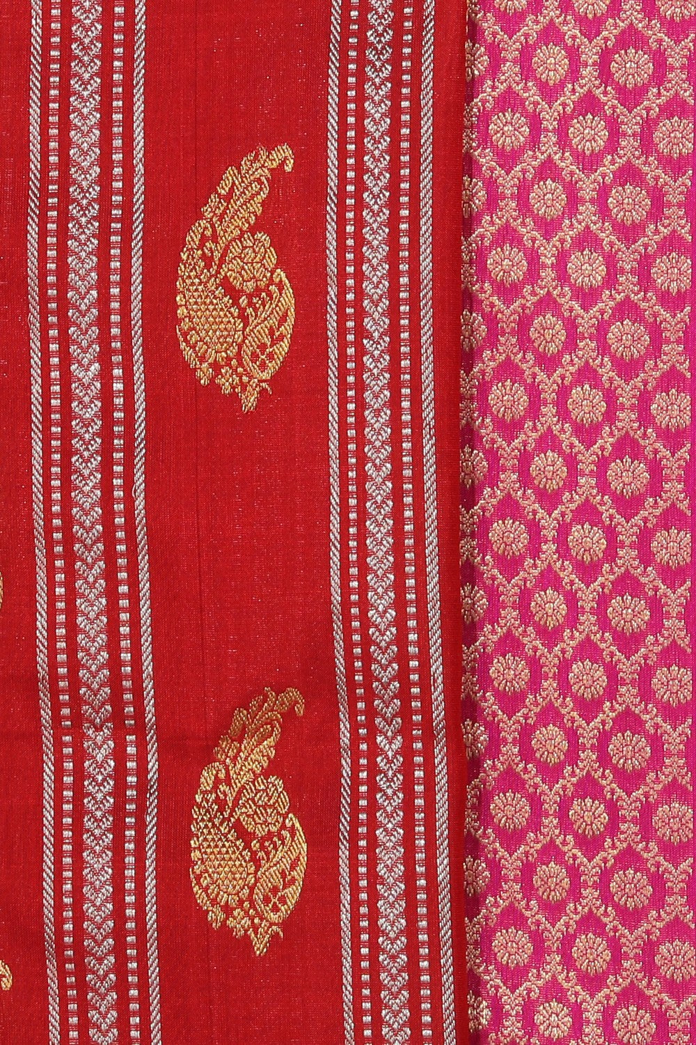 Collection of Venkatagiri Silk Red Saree in a gallery layout