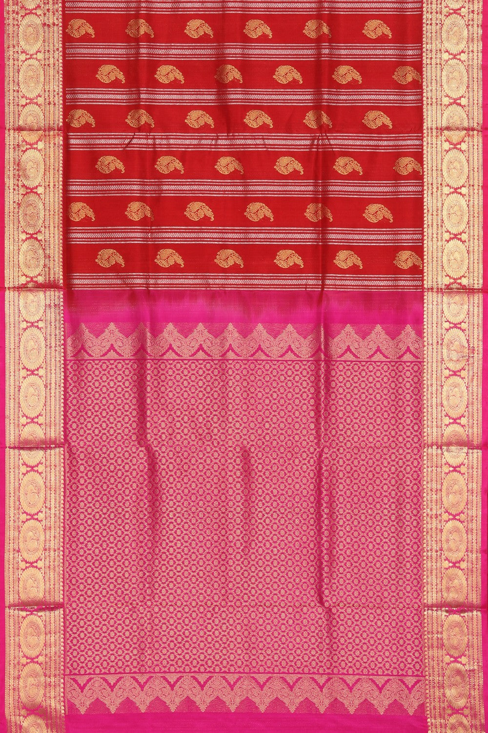 Collection of Venkatagiri Silk Red Saree in a gallery layout