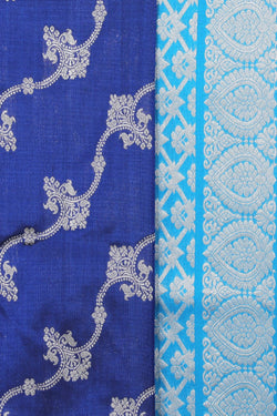 Image of Venkatagiri Silk Indigo Blue Saree