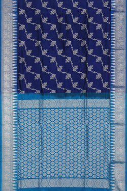 Image of Venkatagiri Silk Indigo Blue Saree