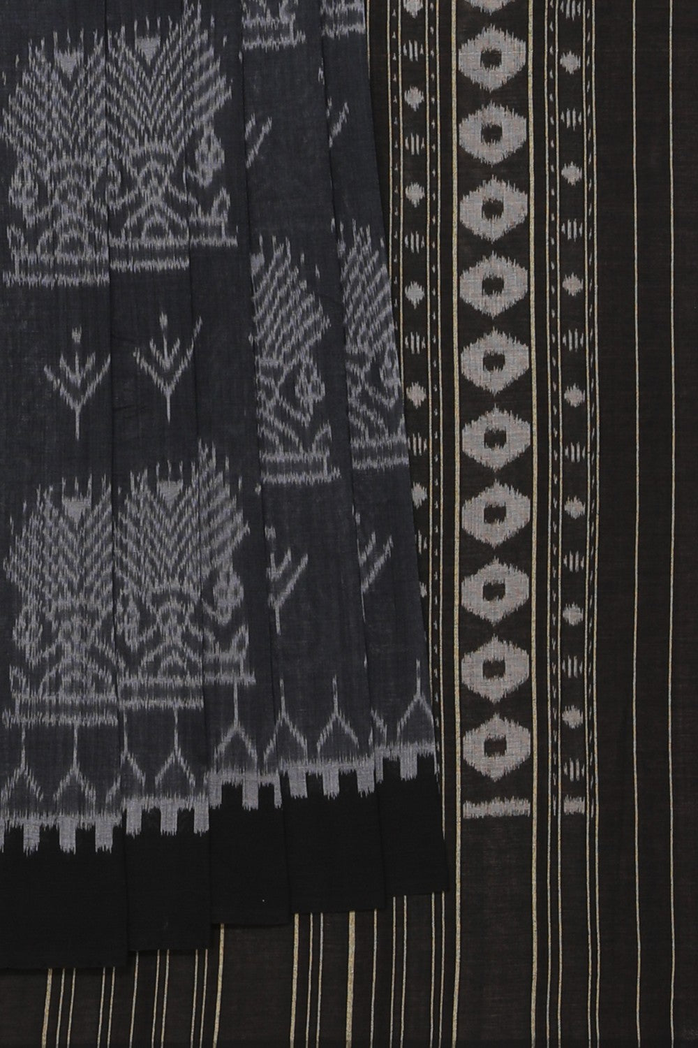 Collection of Sambalpuri Cotton Black Saree in a gallery layout