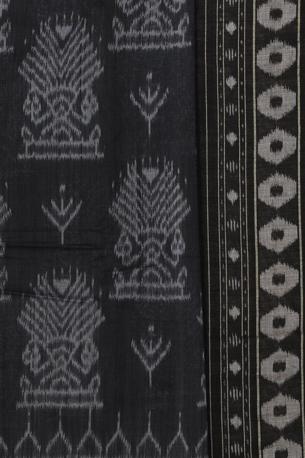 Collection of Sambalpuri Cotton Black Saree in a gallery layout