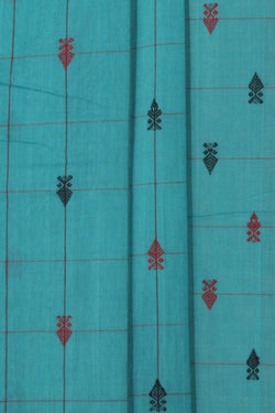 Image of Sambalpuri Cotton Sea Green Saree