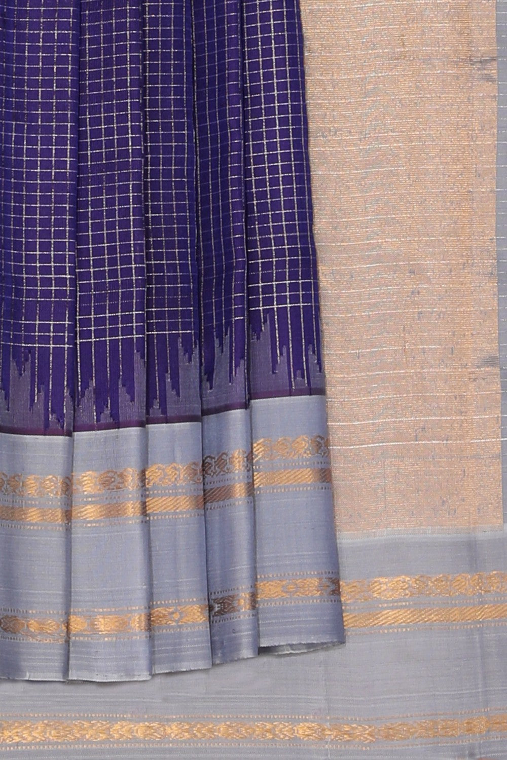 Collection of Gadwal Silk Violet Saree in a gallery layout