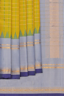 Collection of Gadwal Silk Green Saree in a gallery layout