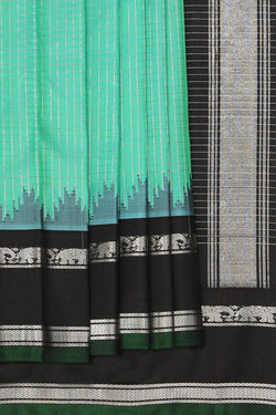 Collection of Gadwal Silk Green Saree in a gallery layout