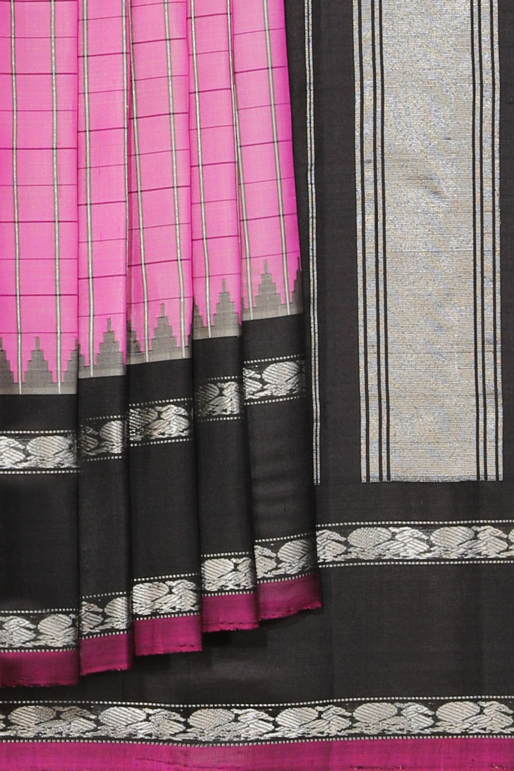 Collection of Gadwal Silk Pink Saree in a gallery layout