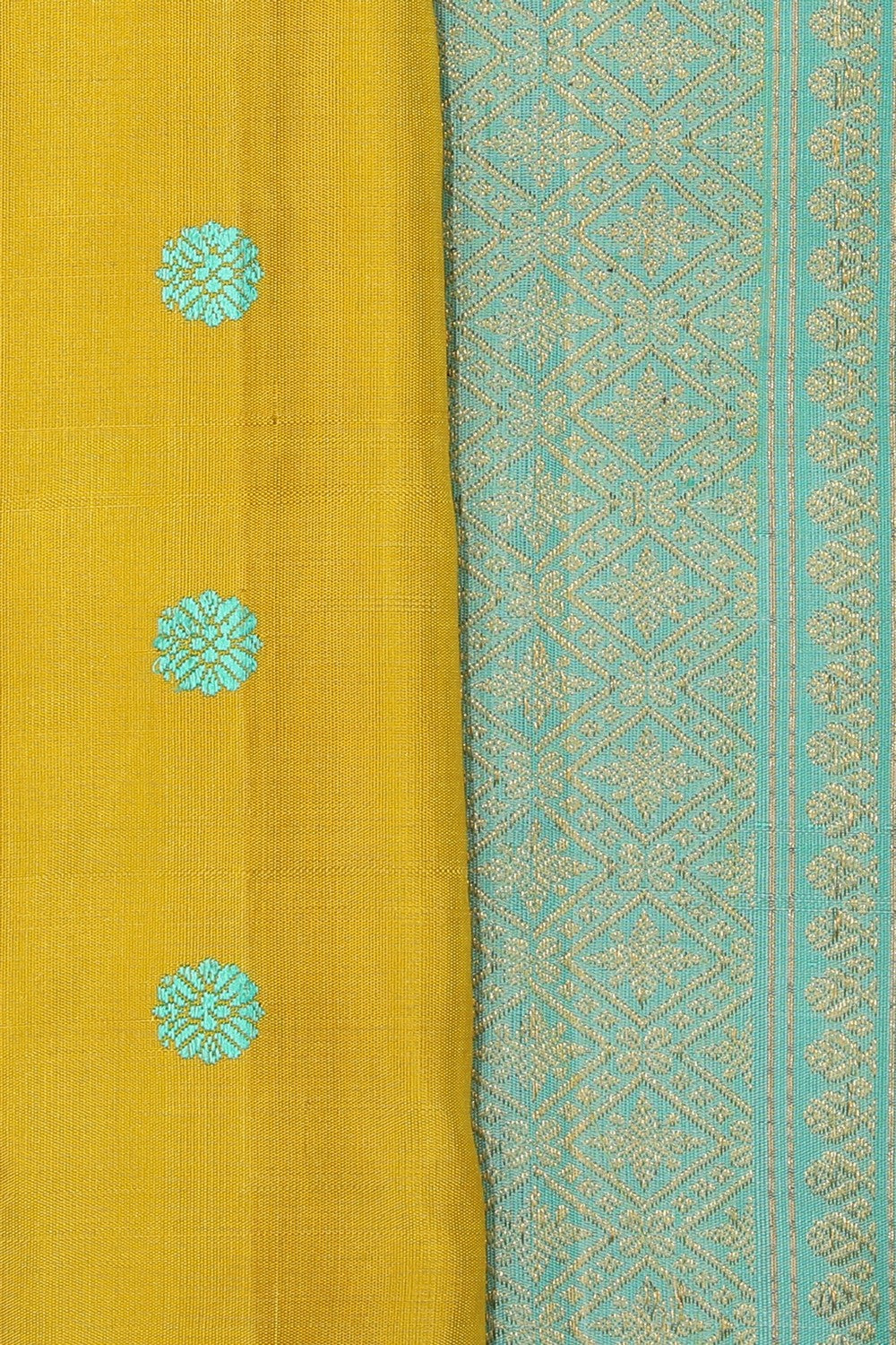 Collection of Gadwal Silk Yellow Saree in a gallery layout